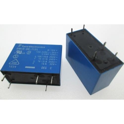 NEW 12V relay OMIH-SH-112L-12VDC OMIH-SH-112L 12VDC OMIHSH112L 12VDC DC12V 12V 16A 240VAC DIP6 10pcs/lot