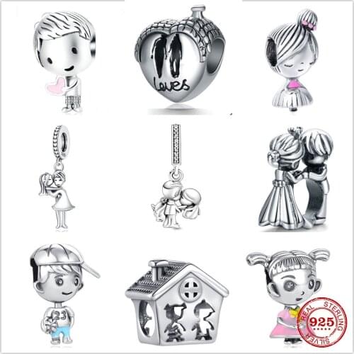 New Silver Shiny Fashion for Boys and Girls fit Original Pandora Charm Silver 925 Bracelets with DIY Jewelry