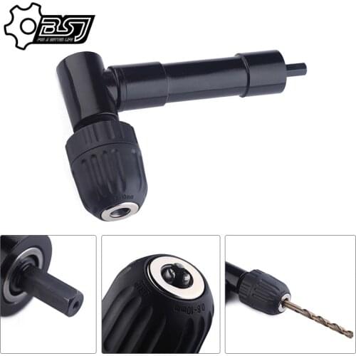 90 Degree Right Angle Keyless Chuck Impact Drill Adapter Electric Power Cordless Drill Attachment Angle Adaptor