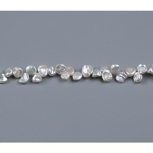 8-9mm White Top Drilled Keshi Freshwater Pearls