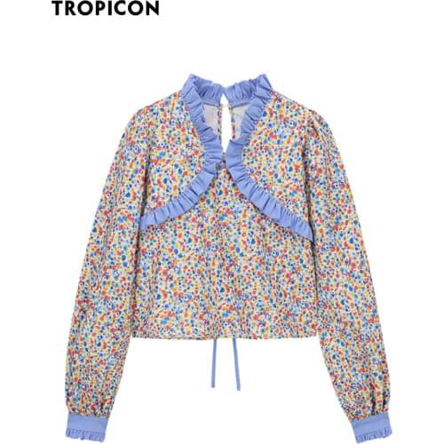 TROPICON Stand-up Collar Blouses