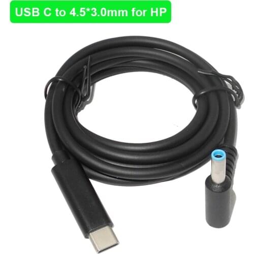 USB Type C PD Charging Cable Cord 19.5V 4.5*3.0mm Blue Tip Male Plug Converter Dc Power Adapter Charger for Hp Laptop