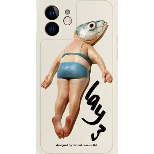 Funny Phone Case for iPhone 11 Cartoon Shell for iPhone 7/8/SE Sunset Bear Phone Cover for iPhone XS XR 12 12Mini XSMAX Ins