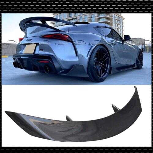 A90 MK5 Wing Real Carbon Fiber Rear Spoiler Trunk Lip For TOYOTA Supra GR A90 Coupe 2019UP A Style High Kick Wing