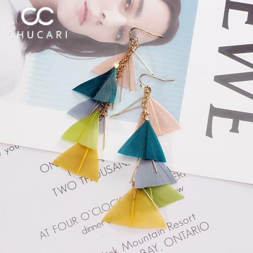 CHUCARI 2019 New Fashion Bohemian Fringed Cheap Statement Tassel Earrings For Women Long Stud Earrings 2019 Boho Indian Jewelry