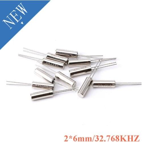 10pcs 32.768KHz 32.768 KHZ 32.768K Frequency Resonator Oscillator Quartz Crystal Cylender 2*6mm 2x6mm 2mmx6mm 2mm*6mm