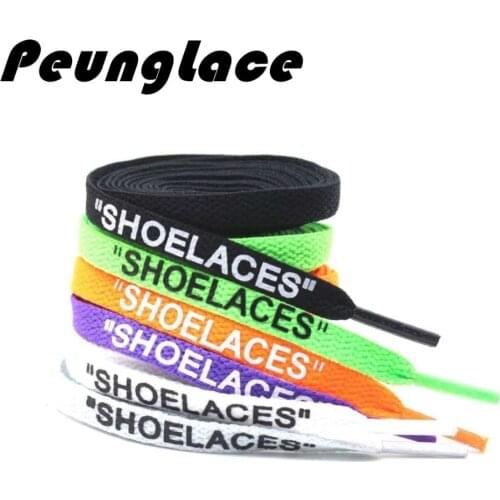Quality PeungLace 1000 pairs/lot 8mm Printed Shoelaces 10 Colors OW Sports Printed Shoelaces