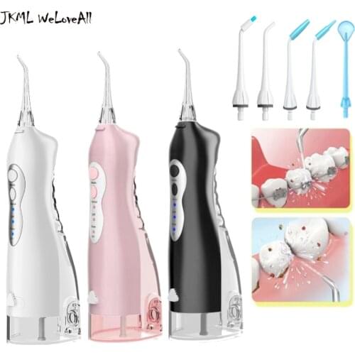 2021 NEW Portable Oral Irrigator USB Rechargeable Water Flosser Portable Dental Water Jet Waterproof Teeth Cleaner 5 Nozzles