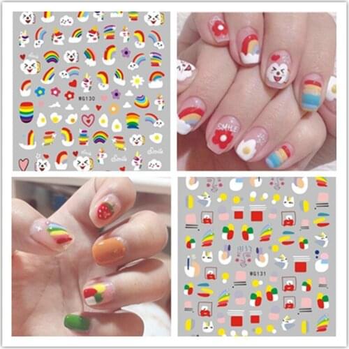 1Pcs 3D Nail Stickers Abstract Line Pattern Evil Eye Design Nail Sliders DIY Self Adhesive Sticker Tips Nail Art Decoration