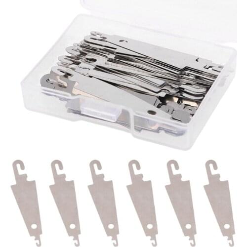 60pcs Metal Needle Threaders Embroidery Cross Stitch Threading Tools for Large Eye Needles Hand DIY Sewing with Clear Box