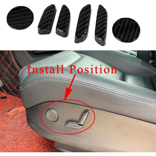 Fit For Tesla Model X 2017-2020 Car Carbon Fiber Styling Accessories Seat Adjustment Switch Button Protector Cover Trim