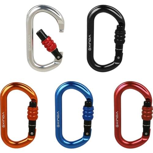 25KN Climbing Carabiner Screwgate Rappelling Carabiners Dog Leash Caving