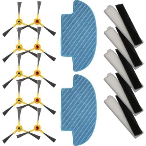 Side brush + hepa sponge filter + mop cloth for robot replacement of Ecovacs Deebot Slim2 DA60 D36A SLIM2 vacuum cleaner