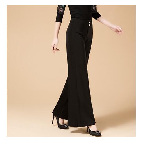 Fashion Women Large high waist pants Square Dance Ballroom dancing modern dance trousers wide leg trousers