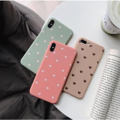 Cute Heart Love Pink Case For Coque iphone 11 Pro 7 8 X 11Pro Max Case For iphone XR XS Max 6 S 6s 7 8 Plus SE 2020 Cases Cover