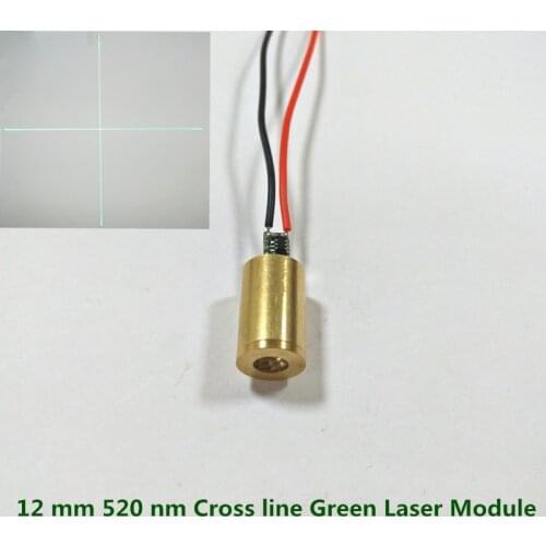 Diameter 12mm Cross line 520nm 515nm green laser module laser marking laser head module locator Low temperature startup