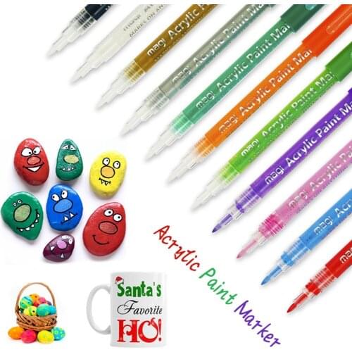 For Glitter Markers Acrylic Paint Markers Pens Set Coloring Pens Painting Art Marker Highlighters for DIY Card Making Drawing