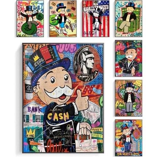 Artwork Poster Masked Monopoly Time Is Money Wall Art Canvas Prints Modern Painting Wall Picture For Living Room Home Decoration