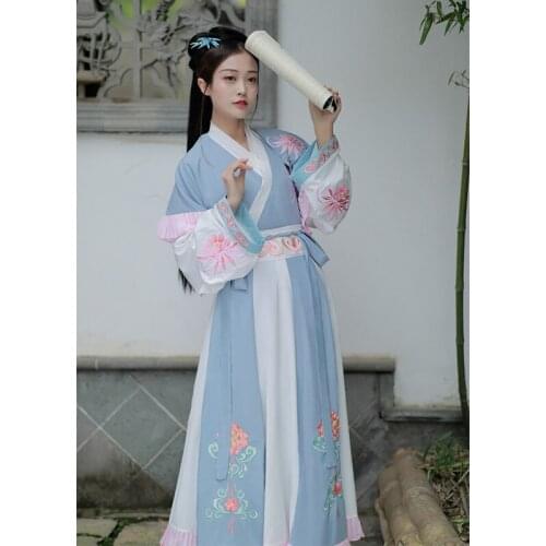 Chinese Traditional Clothing Original Hanfu Female Jin-made Collar Waist-length Skirt Three-piece Set 4.5-meter Pendulum