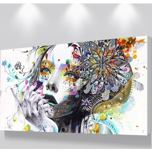 Beautiful Flower Girl Oil Paintings on Canvas Wall Art Posters and Prints Modern Style Cuadros Pictures for Bedroom Decoration