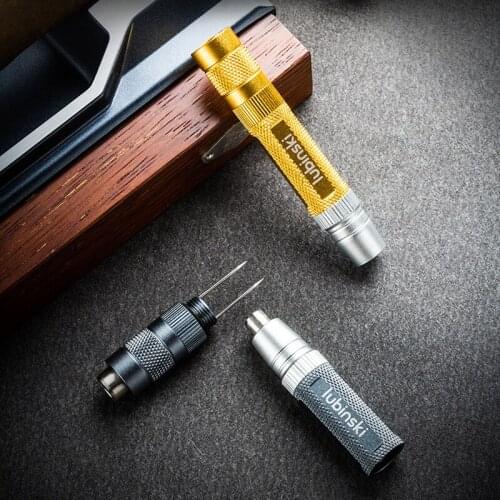 LUBINSKI Finish Detachable Cigar Punch Cutter With Cigar Needle & Caliber 7mm/11mm For COHIBA Cigars With Gift Box