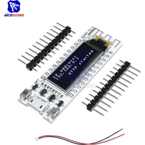 ESP8266 WIFI Development Board 0.91 inch OLED Display CP2014 NodeMcu White Module 32MB Flash Internet of Things for Arduino TTGO