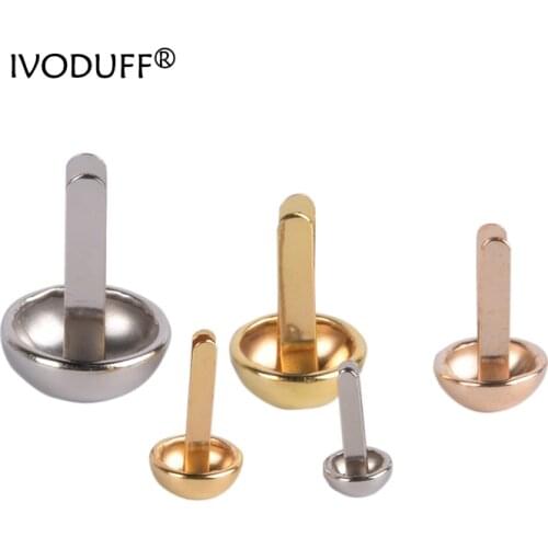 50x Round Shape Metal Bag Feet Stud For DIY Craft Purse Handbag Leather Decoration Accessories