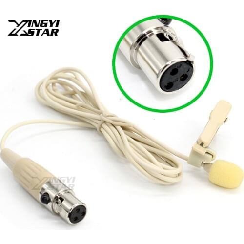 Mini XLR 3 Pin TA3F Plug Condenser Mike Tie Collar Clip on Mic Lavalier Microphone For Wireless System Transmitter Karaoke Mixer