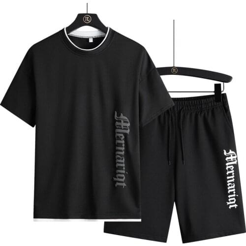 Tracksuit Men 2021 New Fashion Short-sleeved T-shirt Sets Casual Mens Clothing Mens Summer Sports Mens Short Sets