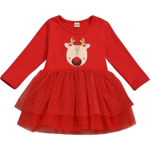 2019 New Fashion Kids Dresses For Girls Toddler Kid Baby Girl Christmas Clothes Long Sleeve Pageant Party Princess Dress0-4Y