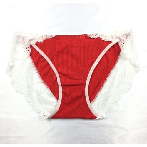 New thread cotton solid color ladies briefs with cotton crotch comfortable traceless lace margin 328