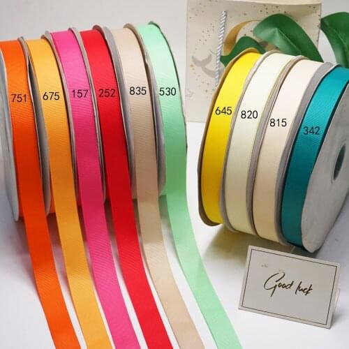 3/8"-7/8" Width 100% polyester solid color plain Grosgrain Ribbon 100Y/color