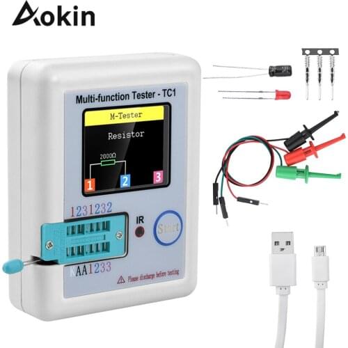 Transistor Tester 1.8 inch Display Multi-function LCR-TC1 Tester Detector for Diode Triode Capacitor Resistor NPN PNP