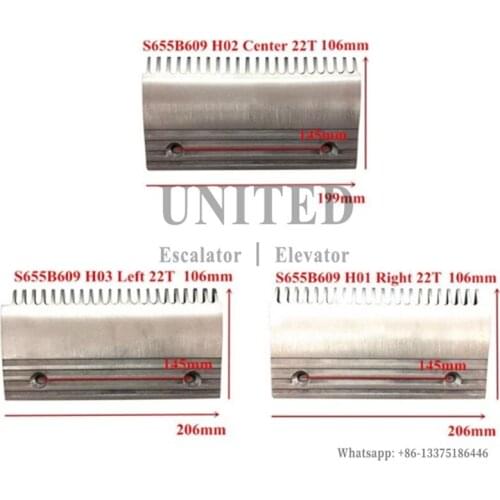 5pcs Escalator Comb Plate S655B609 H01 RIGHT S655B609 H02 CENTER MIDDLE S655B609 H03 LEFT