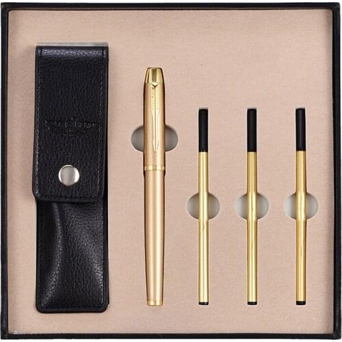 Luxury Business Golden Clip Ball pen Replaceable refills Ballpoint pen for gifts Office Signing Pens Stationery supplies 2021