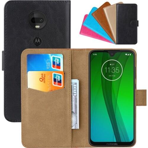 Luxury Wallet Case For Motorola Moto G7 PU Leather Retro Flip Cover Magnetic Fashion Cases Strap