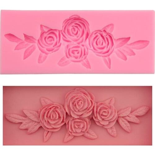 Rose Sugar Craft Molds DIY Cake Silicone Mold Flower Cake Decorating Tools Chocolate Moulds