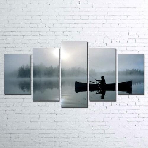 Fishing 3 5 PIECE CANVAS FOR LIVING ROOM