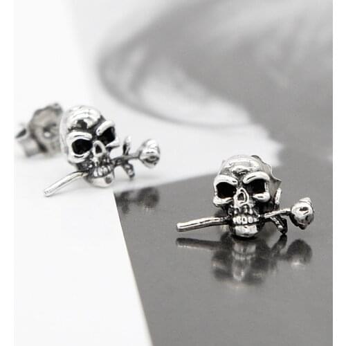 925 Silver Skull Studing Earrings For Lovers Express Loving Skeleton Evil Ghost for Male Female Fashion Jewelry
