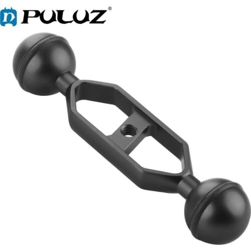 PULUZ 5 inch 12.7 cm Aluminum Alloy Diving Dual Balls Arm for Underwater Torch / Video Light, Ball Diameter: 1inch /2.54cm