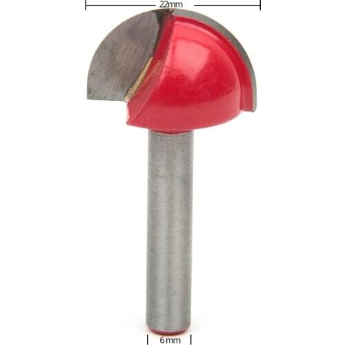 Hakkin 6mm*22mm CNC Machine Solid Carbide Milling Cutter Round Bottom Bit Woodworking Router Bit MDF PVC Acrylic Wood Hand Tool