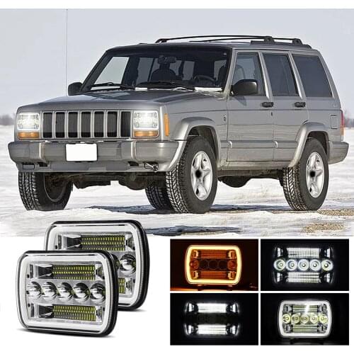30000lm 6500K 200W LED Car Headlight Bulbs Waterproof High Brightness Automotive Headlamp with Adapter Cable for Jeep Wrangler