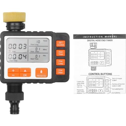 Water Timer Single Outlet Automatic On Off Water Faucet Hose Timer Irrigation System Controller with Manual Mode 3inch Screen