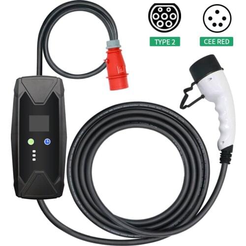 Type 2 16A 11KW IEC 62196 3 Phase Portable EV Charger Station for Electric Car