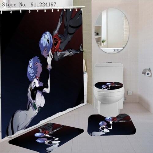 Japanese Anime Bath Shower Curtain 3D Print Bath Screens Curtains In The Bathroom Boys And Girls Shower Curtain For Bathroom