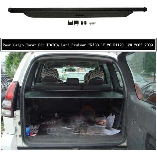 Rear Cargo Cover For TOYOTA Land Cruiser PRADO LC120 FJ120 120 2003-2009 Partition Curtain Screen Shade Trunk Security Shield