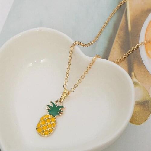 Pineapple Chain Pendant Necklaces Fruit Jewelry For Women Girl