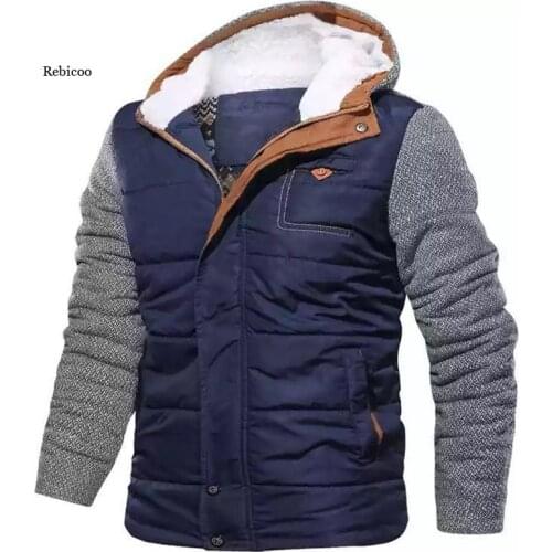 Winter Mens Coat Warm Parkas Thick Fleece Cotton Coats Slim Male Jackets Hooded Velvet Coat Men Clothing