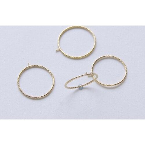 Gold filled circles with Pin thin Rings Settings For DIY connector Making Jewelry Accessories 1pc size 5-9