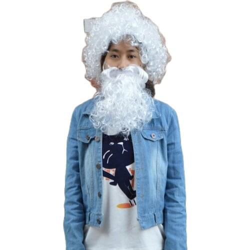 1pc Santa Claus Bushy Wig Beard Long White Fancy Dress Costume Accessory for Christmas Party